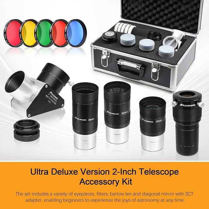 Astromania Telescope Accessory Set 12 Piece, 2 Inch Eyepiece and Filter - Image 7