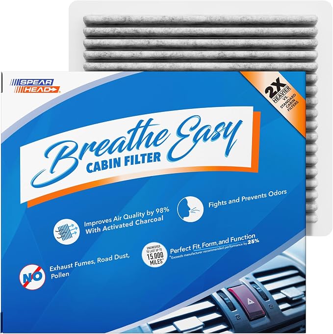 Spearhead Odor Defense Breathe Easy AC & Heater Cabin Filter | Fits 2007-2015 by SPEARHEAD