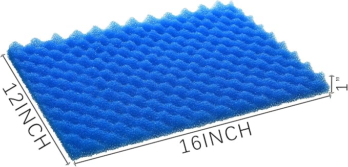 Aquarium Filter Media Bio Sponge Pad 16 x 12 x 1 inch, Fish Pond Foam Filter - Image 2