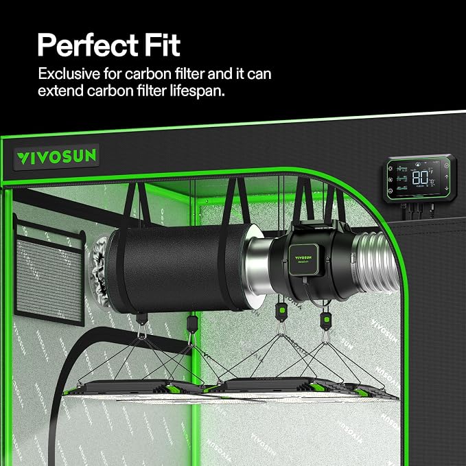 VIVOSUN 8 Inch Prefilter for 8" Carbon Filter, 17.72" Long - Image 6