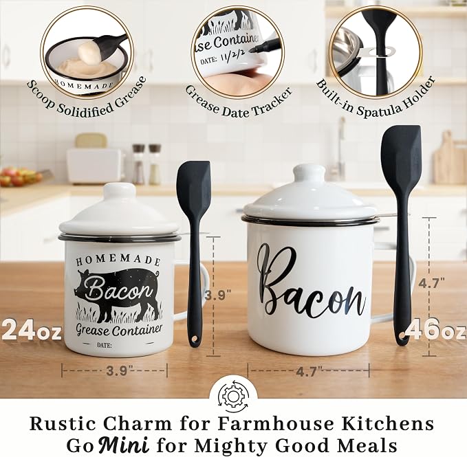 Bacon Grease Container with Strainer - Image 3