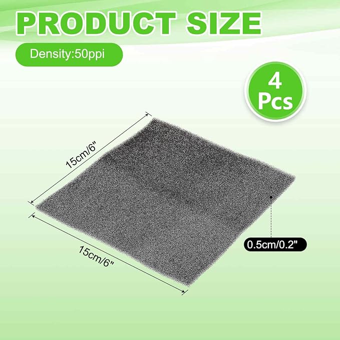 Fan Replacement Filters 4 Pcs Fan Filter Foam Sponge - Image 2