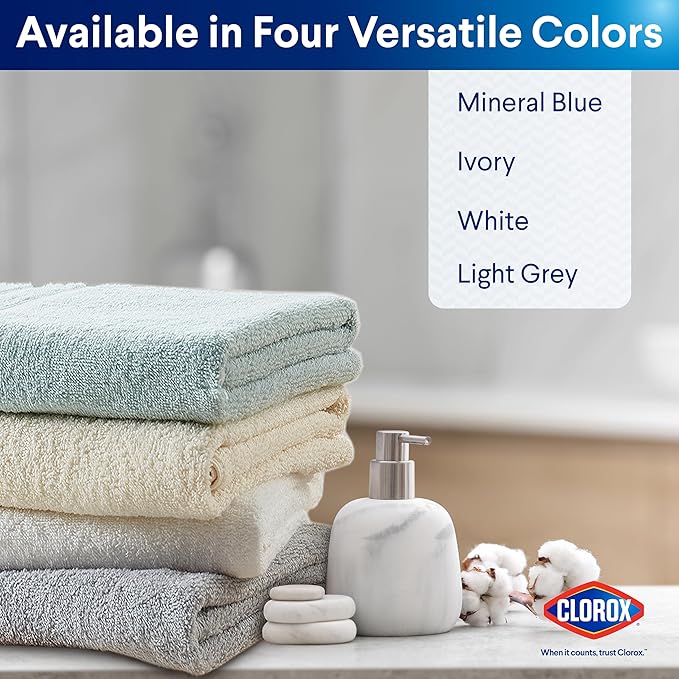 Clorox Bleach Friendly Towels, Quick Dry, 100% Cotton Bath Towels (30" x 52"), Highly Absorbent Soft Lightweight, Ideal for Everyday Use, Easy to Wash (2 Pack, Ivory)