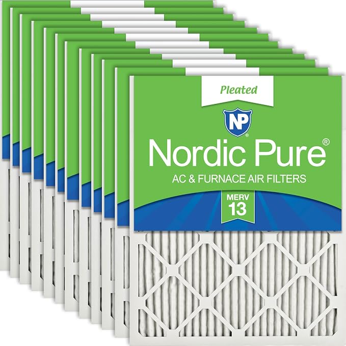 Nordic Pure 16x25x1 Pleated MERV 13 Air Filters 12 Pack by NordicPure