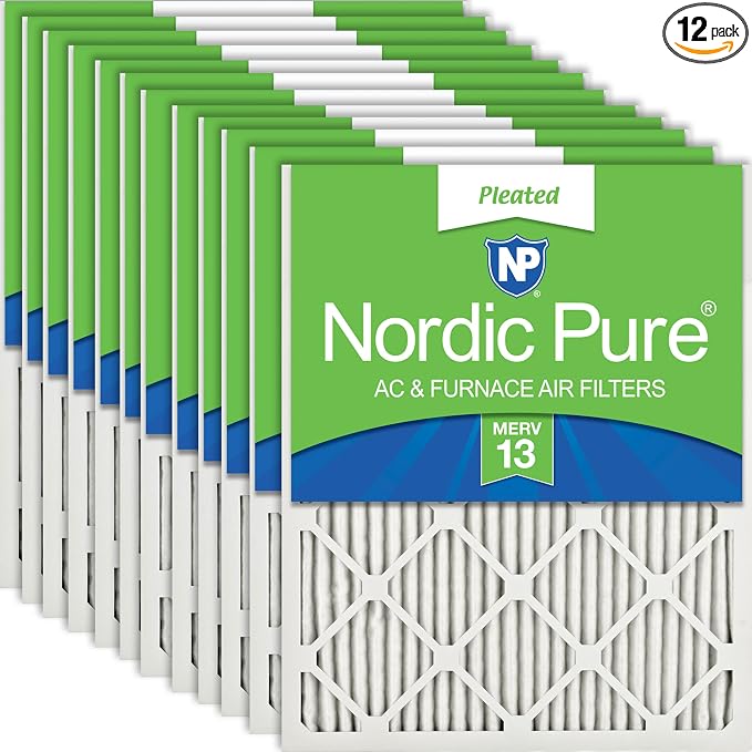 Nordic Pure 18x20x1 Pleated MERV 13 Air Filters 12 Pack by NordicPure