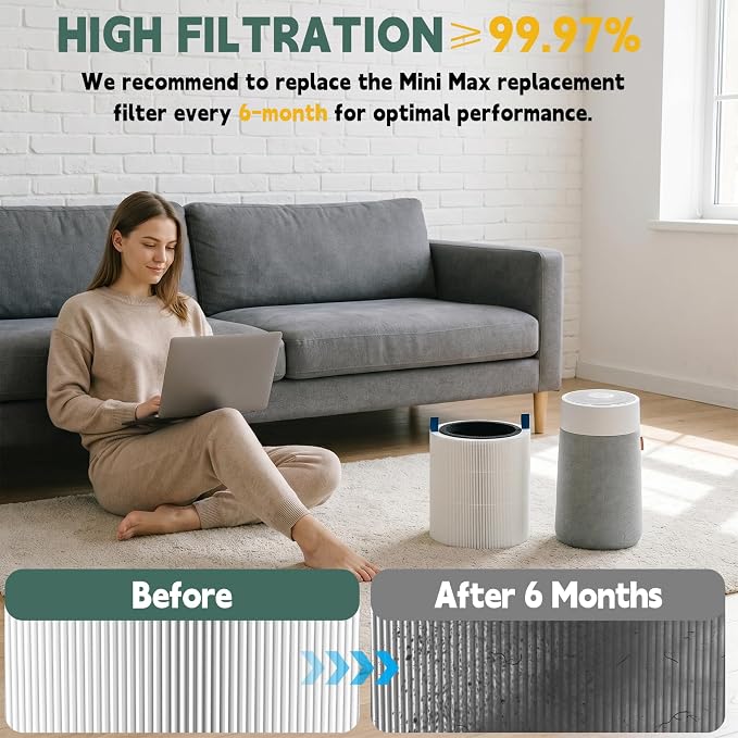 2 Pack Mini Max Replacement Filter, FMINI Air Filter Compatible - Image 7