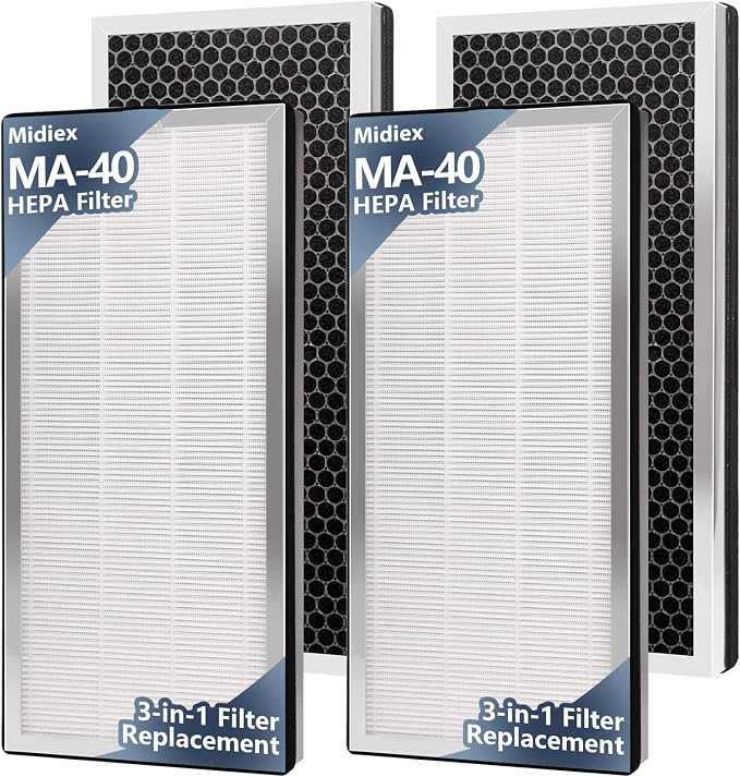 4 pcs Air MA-40 Replacement Filter Compatible by MidiexHEPAFilters