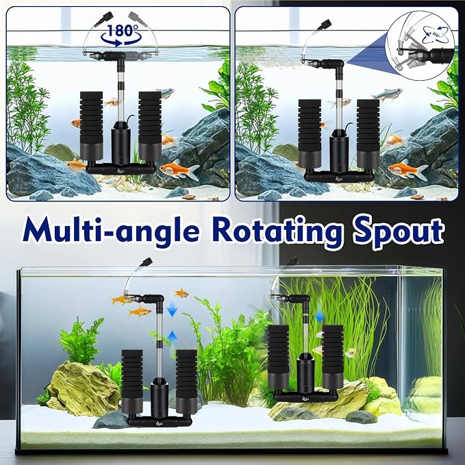 AQQA Electric Sponge Filter for Aquarium – Quiet USB Powered Breeding & Shrimp - Image 3