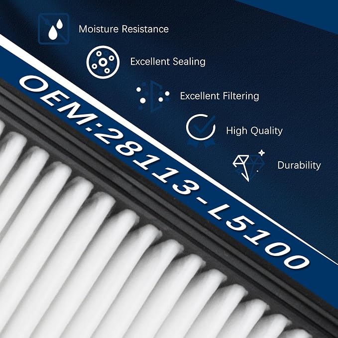 28113-L5100 Engine Air Filter for 2020-2023 Hyundai Santa Fe Hybrid, Sonata - Image 4
