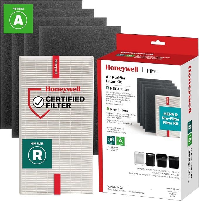 Honeywell HEPA Air Purifier Filter Kit – Includes 1 HEPA R Replacement Filter by HoneywellPluggedIn