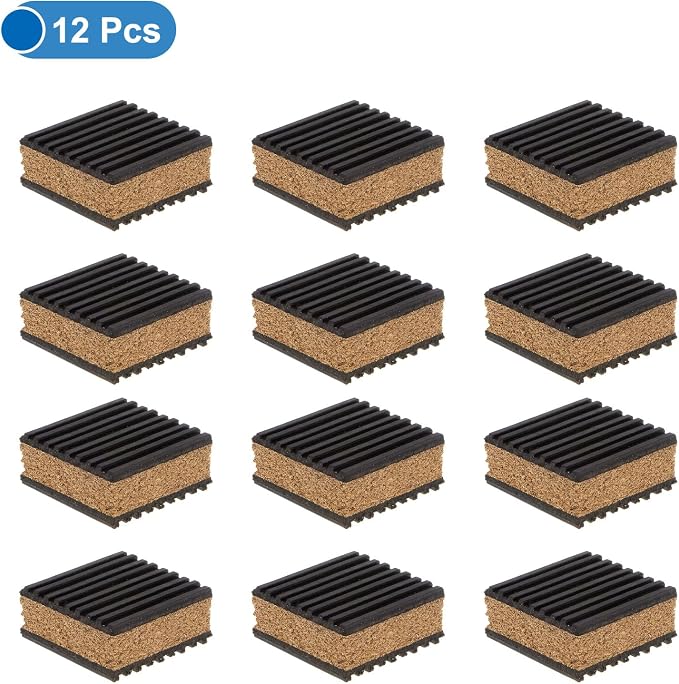 uxcell 12pcs Ribbed Anti-Vibration Isolation Rubber Pads 2" Length x 7/8" Thick - Image 3