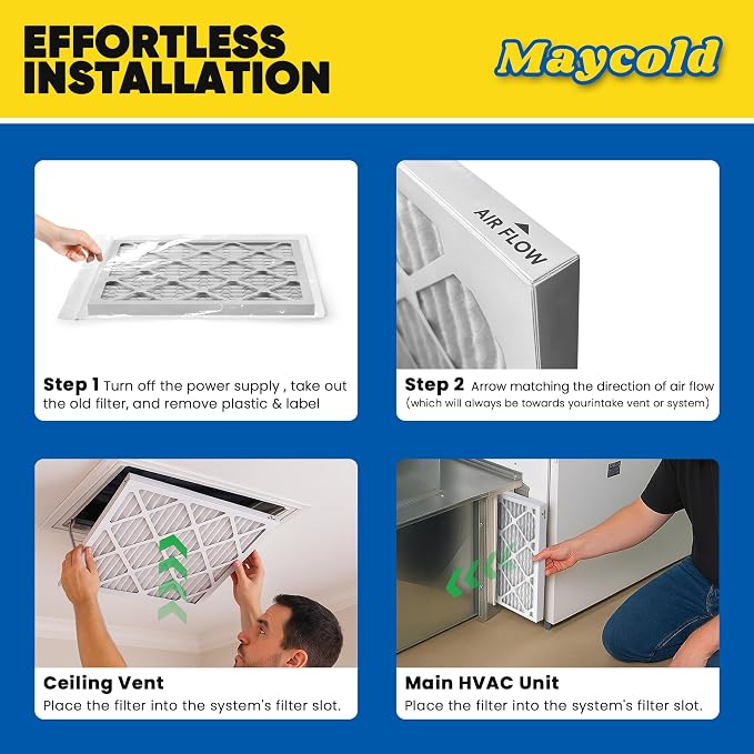 Maycold MERV 8 10x20x1 Furnace Air Filters, Pleated HVAC AC Filters – Actual - Image 7