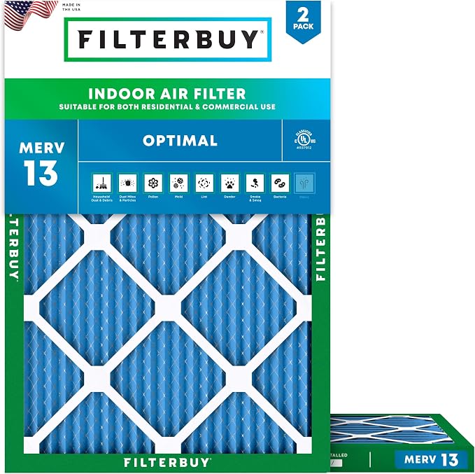 Filterbuy 10x14x1 Air Filter MERV 13 Optimal Smoke & Allergy Defense, by Filterbuy