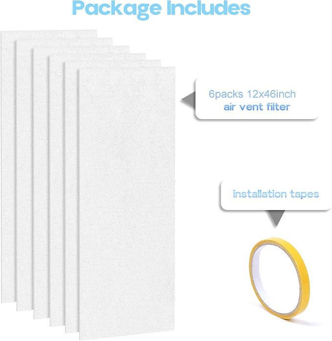 6 Packs Air Vent Filter 12x46inch Electrostatic Filter Media - Image 6