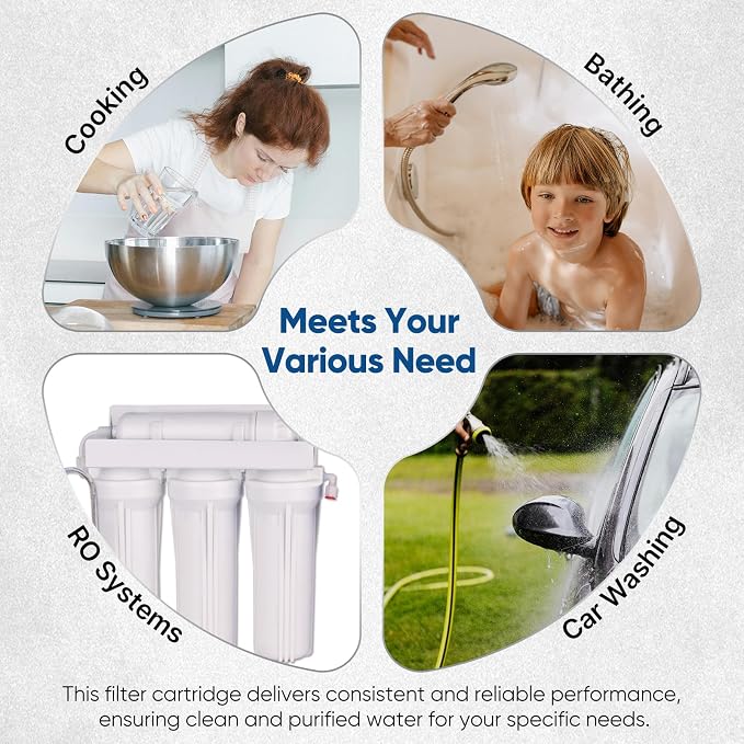1 Micron 2.5" x 10" Whole House CTO Carbon Water Filter Cartridge Replacement - Image 8