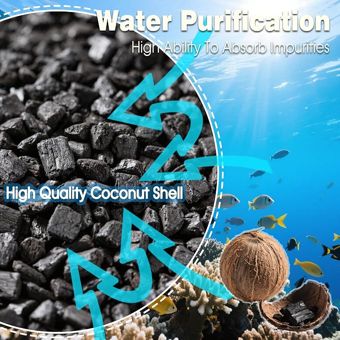 xcivi 6PCS Carbon Filter Media for Aquariums, Premium Activated Carbon - Image 3