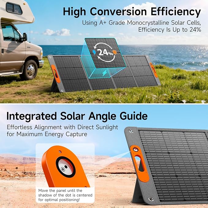 200W Portable Solar Panel for Power Station, 24% High Efficiency ETFE Foldable Solar Panel Charger, QC3.0, Type-C 60W, MC4 Output, IP65 Waterproof, for Outdoor Camping, RV, Emergency Power Supply