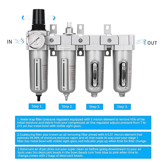 NANPU 1/2" NPT Industrial Grade 4 Stage Air Drying System - Image 4