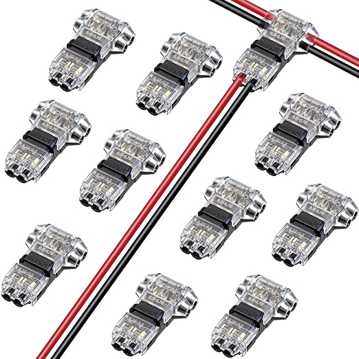 Low Voltage Wire Connector, T Tap Wire Connectors, 2 Pin Solderless Led Strip by Seamaka