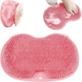 Shower Foot Scrubber Mat with Non-Slip Suction Cups, Exfoliating Foot and Back Washer Pad for Bathtub and Shower Floor (Pink)