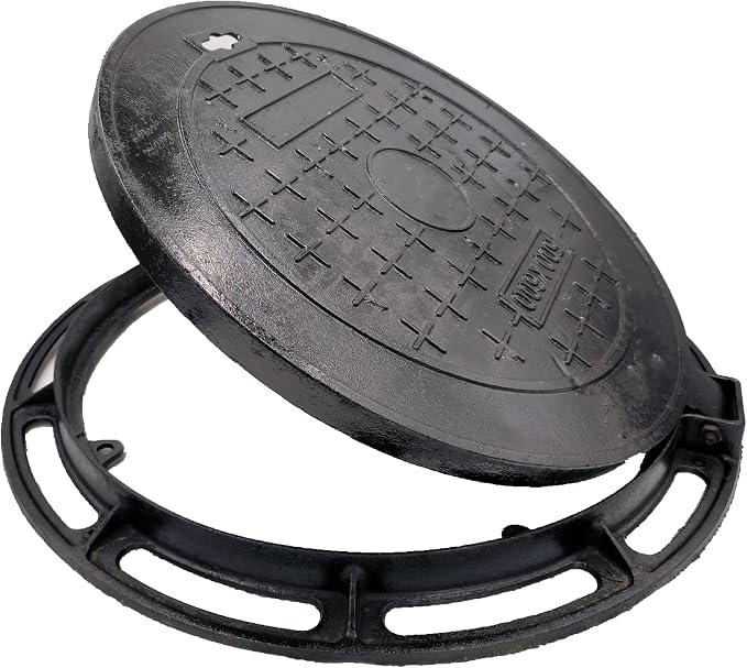 28 In Cast Iron Manhole Cover and Frame, B Class 28100 lbs Heavy-Duty Driveway by DuuMuut