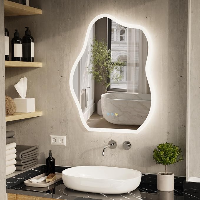LUVODI Lighted LED Bathroom Mirror: 31.5”x24” Cloud Shape Wall Mounted Vanity - Image 2