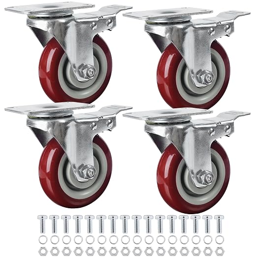 Finnhomy 4 Inch Caster Wheels Set of 4 by Finnhomy