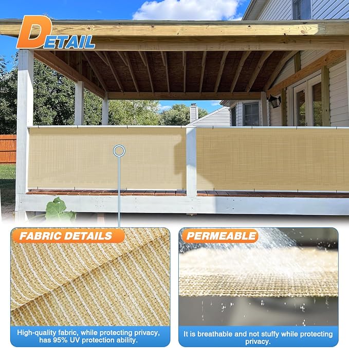 TANG Sun Shade Fabric Roll 8'x103' Shade Cloth - Image 4