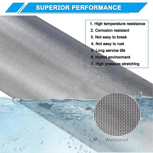 Stainless Steel Mesh Screen 20Mesh 304, 15.7" x 147" Metal Mesh Screen - Image 4