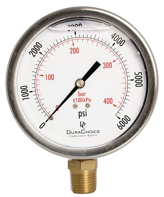 4" Oil Filled Pressure Gauge by DirectMaterial