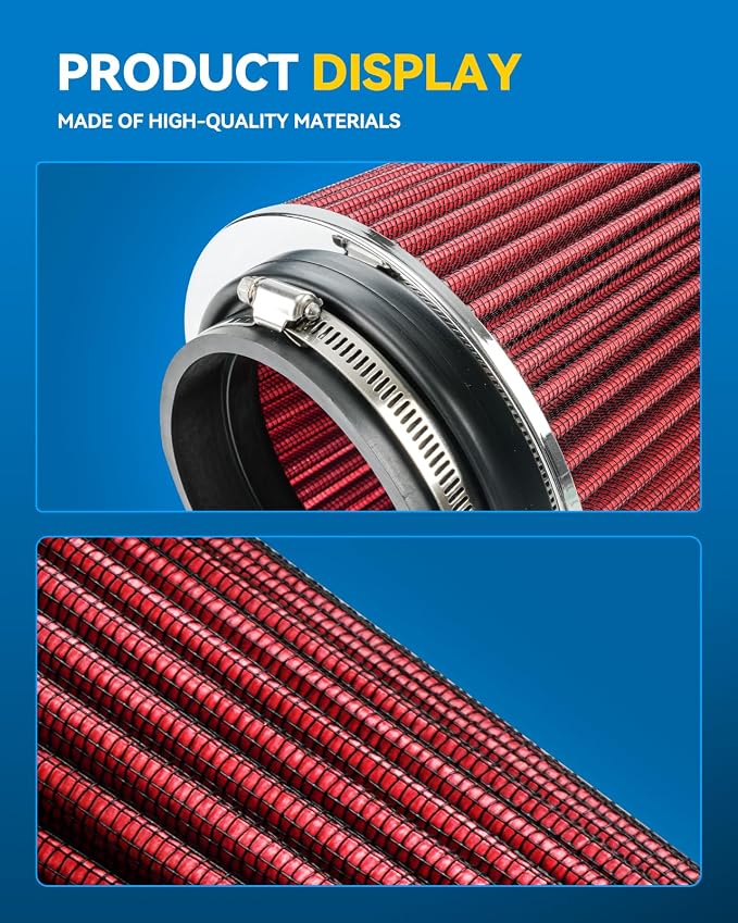 PHILTOP Universal Clamp-On Air Intake Filter, Replacement Air Filter: High Flow - Image 6