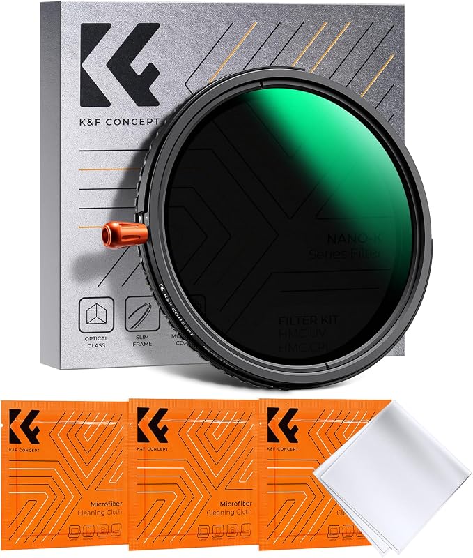K&F CONCEPT 46mm Black Diffusion Mist Effect 1/4 & Variable ND2-32 & Circular by KFCONCEPT
