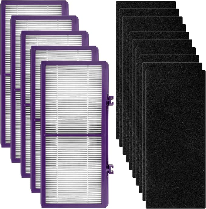 AER1 Filter 5 HEPA Filters + 10 Carbon Booster Filters Compatible by BRUVISH