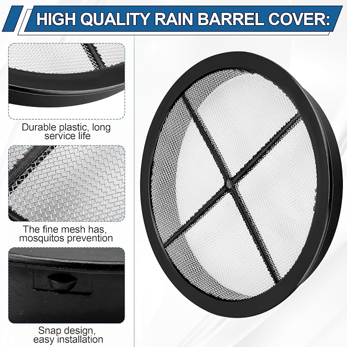 Rain Barrel Screen for Rain Barrel, 6 Inch Rain Barrel Cover for Rain Water - Image 4