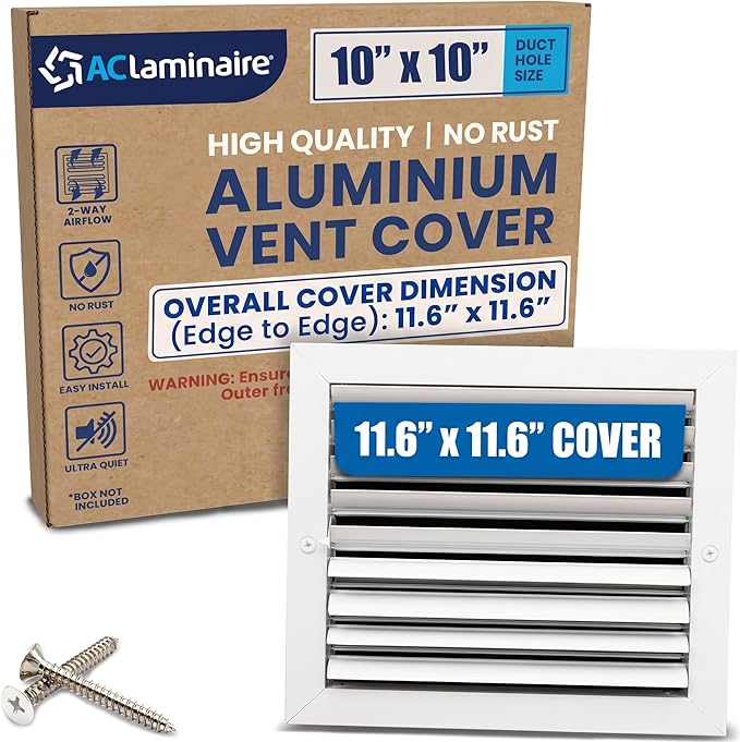 10x10 Aluminum 2-Way HVAC Vent Cover Register Wall Ceiling Air Flow by ACLAMINAIRE