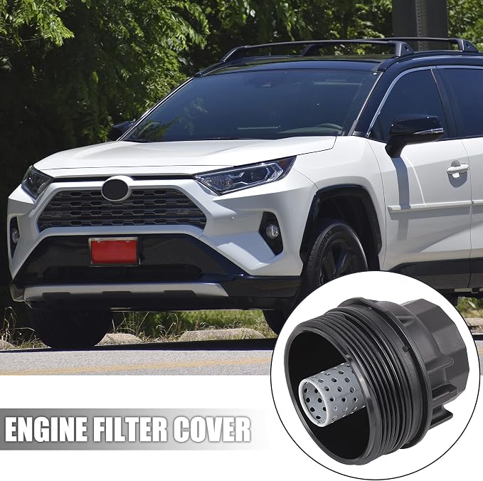 X AUTOHAUX Black Car Oil Engine Filter Housing Cap Cover Assembly 15620-36020 - Image 2