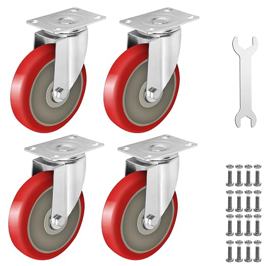 5 Inch Heavy Duty Casters Set of 4, Scratch Resistant & 360 Degree Rotatable - Image 8