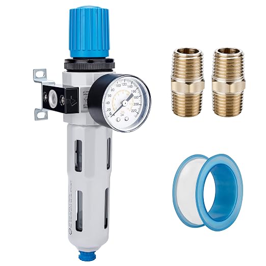 NANPU 1/4" NPT High Pressure Compressed Air Filter Regulator Water/Oil Trap by NANPU