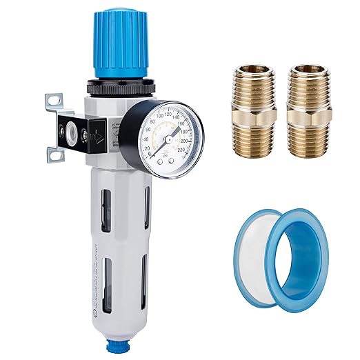 NANPU 3/8" NPT High Pressure Compressed Air Filter Regulator Water/Oil Trap by NANPU