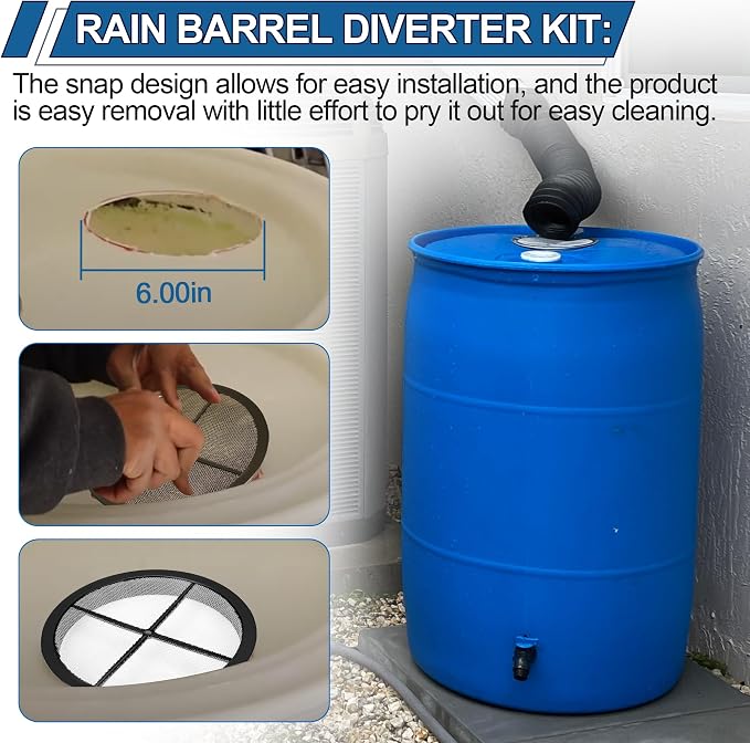 Rain Barrel Screen for Rain Barrel, 6 Inch Rain Barrel Cover for Rain Water - Image 7