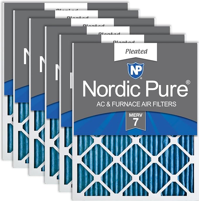 Nordic Pure 24x24x1 Pleated MERV 7 Air Filters 6 Pack by NordicPure