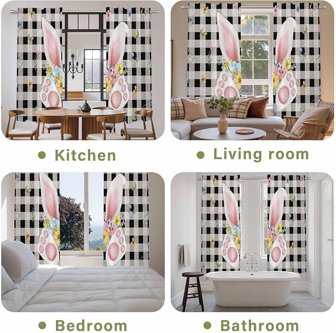 Easter Window Curtains 72 Inch Long 2 Panel Set, Rod Pocket Long Curtains & - Image 8
