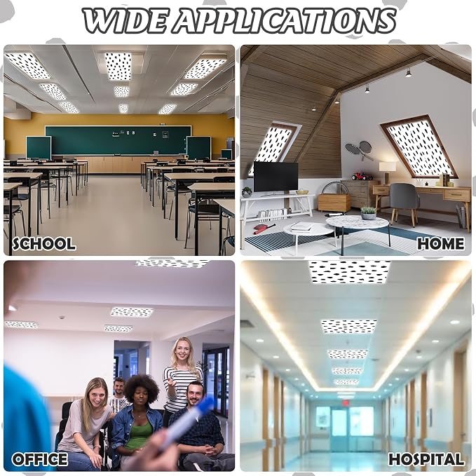 6Pcs Classroom Light Covers for Fluorescent Lights, Magnetic 2x4 FT Ceiling - Image 8