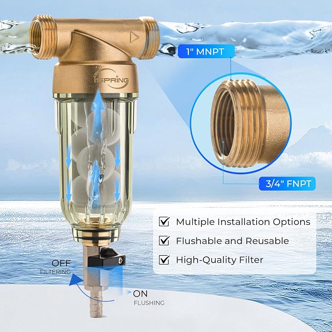 iSpring WSP-200SL Reusable Whole House Spin Down Sediment Water Filter - Image 4