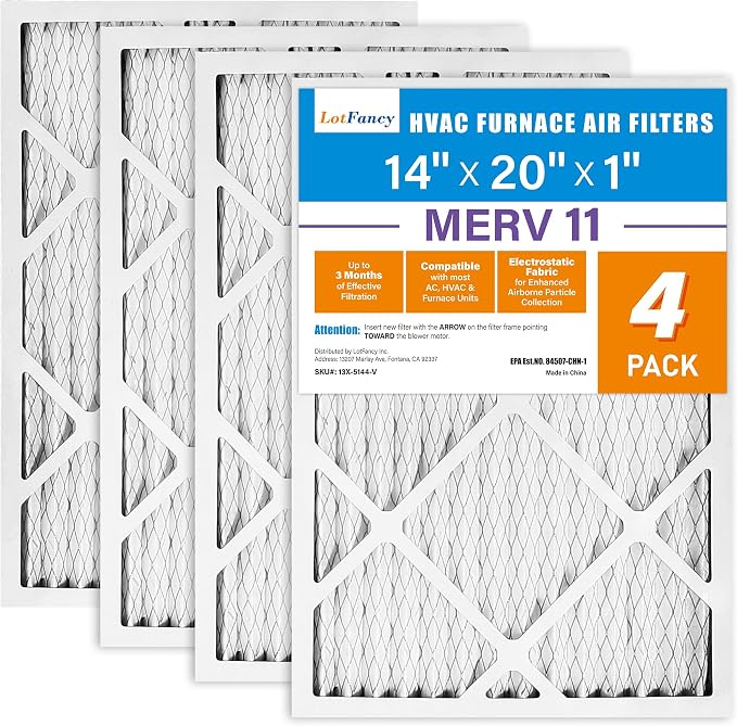 LotFancy 14x20x1 Air Filter MERV 11 4-Pack, Electrostatic Pleated AC Furnace - Image 9