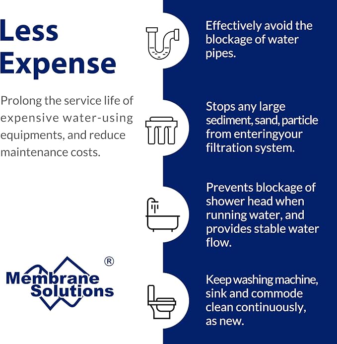 Membrane Solutions 50 Micron Sediment Water Filter Replacement Polypropylene - Image 5