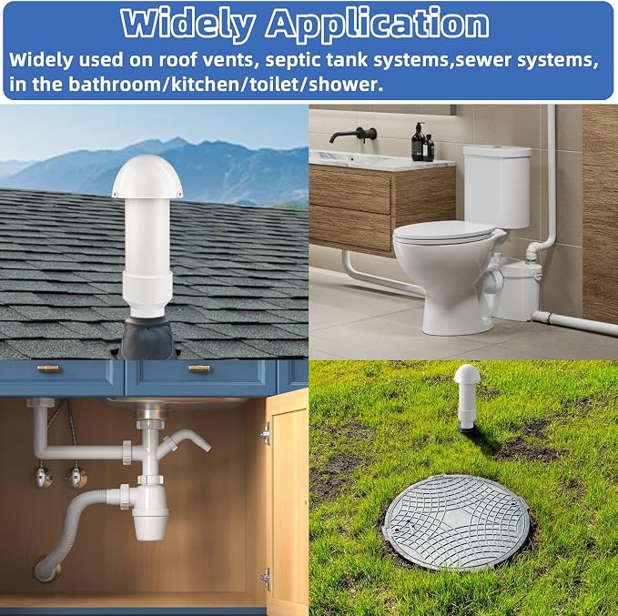2 Inch Vent Stack Pipe Filter, Sewer Vent Septic Filter Vents Pipe Cap - Image 6