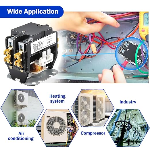 Dreyoo 1 Pcs 24V Coil 40A 2 Pole Air Conditioner Contactor, UL Certified HVAC - Image 6