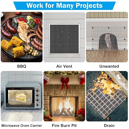 Valchoose 1 Piece Metal Woven Mesh Screen 14.6 X 11.4 in, 4.5mm Hole 5 Mesh - Image 2