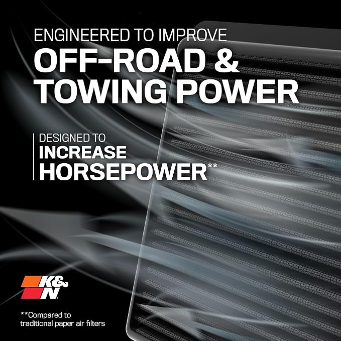 K&N Performance Diesel Dryflow Lifetime Engine Air Filter: Increase Power: - Image 2